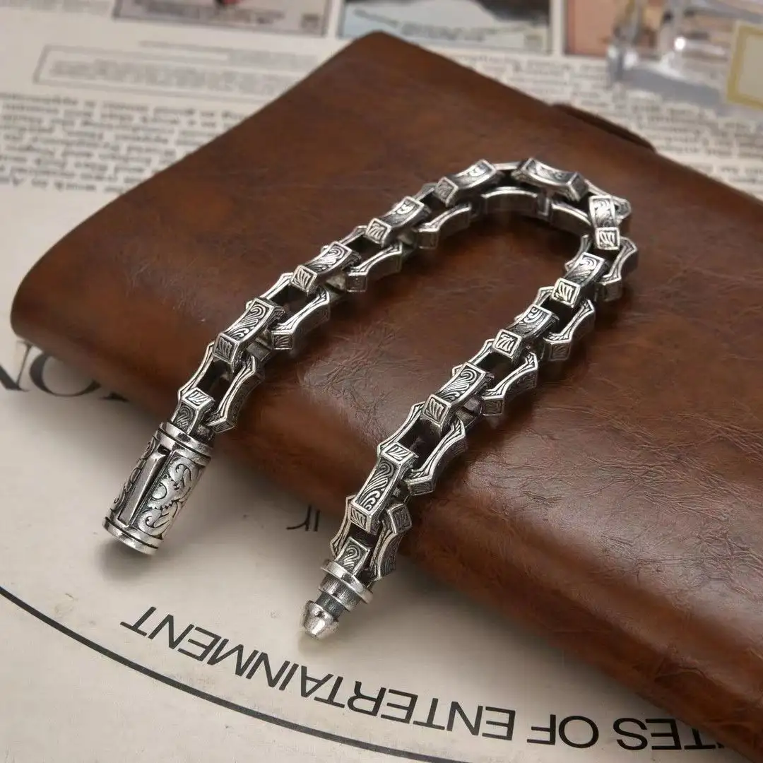 Vintage Engraving Trendy Bracelet Domineering Locomotive