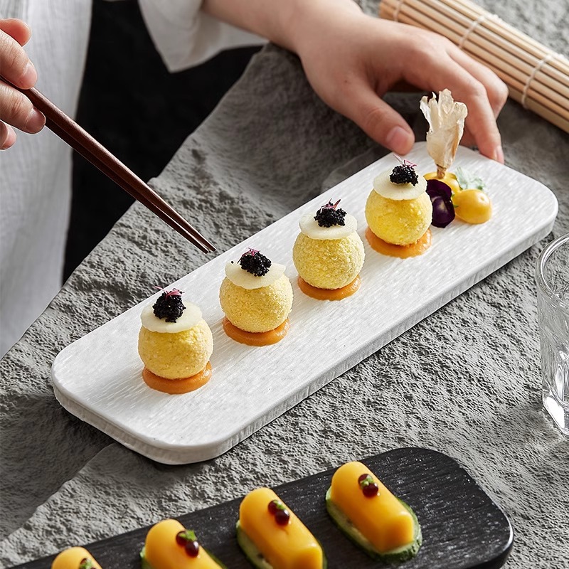 Rock Pattern Rectangular Sushi Plate Sashimi Plate Household