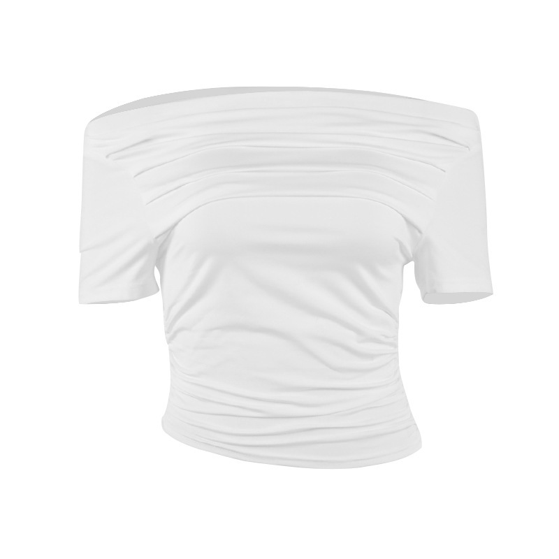 Women's Tight Off-the-neck Pleated Dress