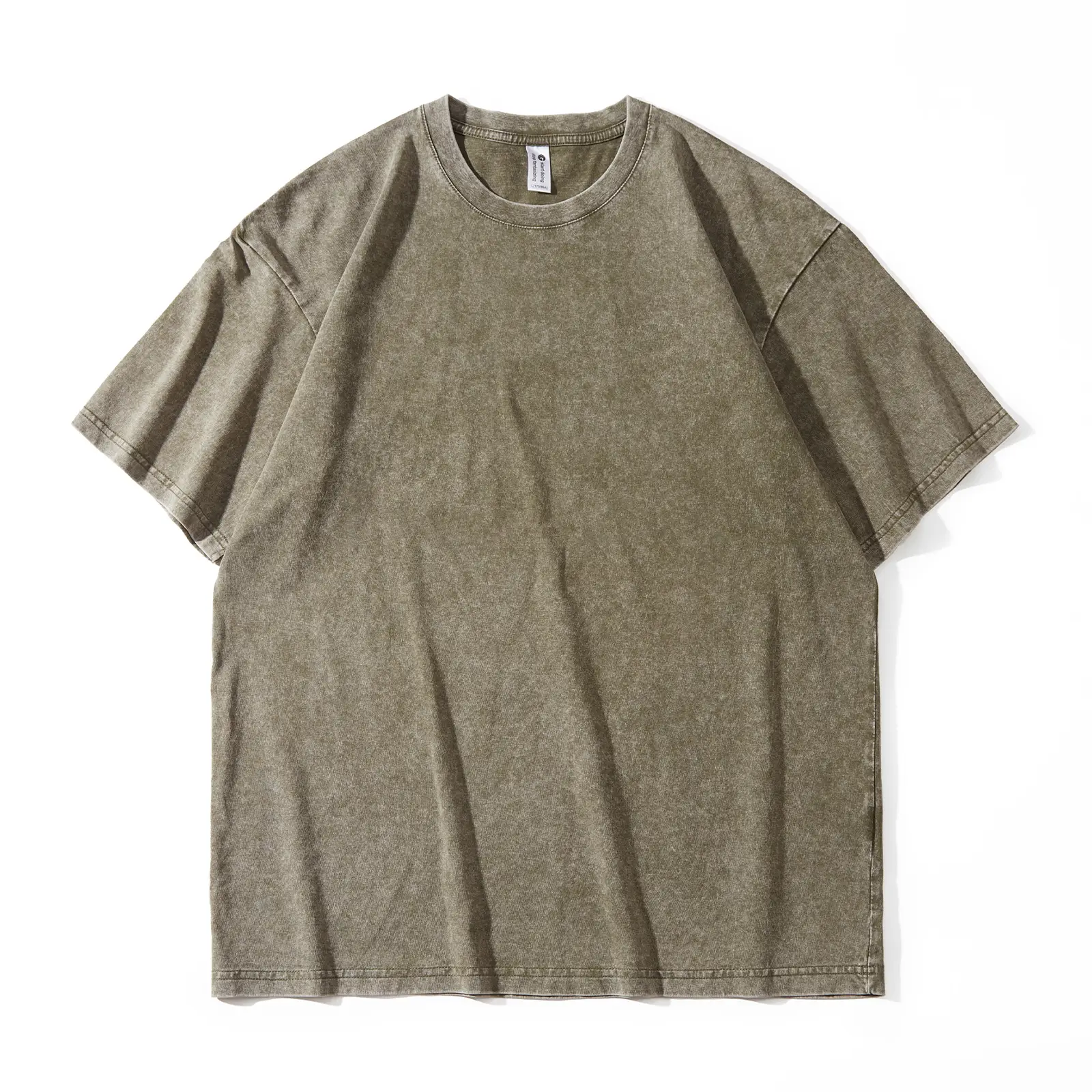 Summer Men's 230g Cotton Worn Looking Washed-out Short Sleeve