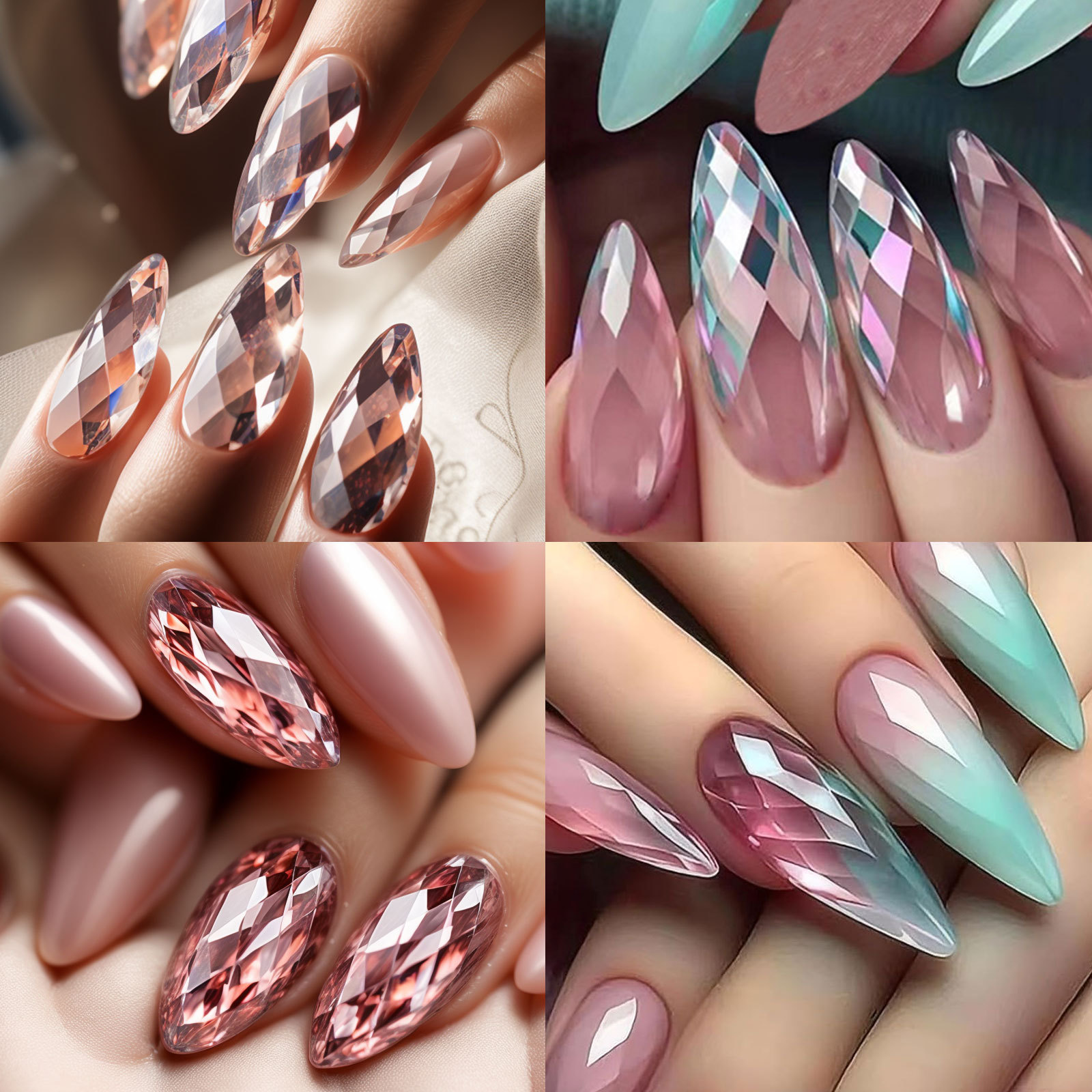 3D Diamond Wear Long Shaping Nail Tip