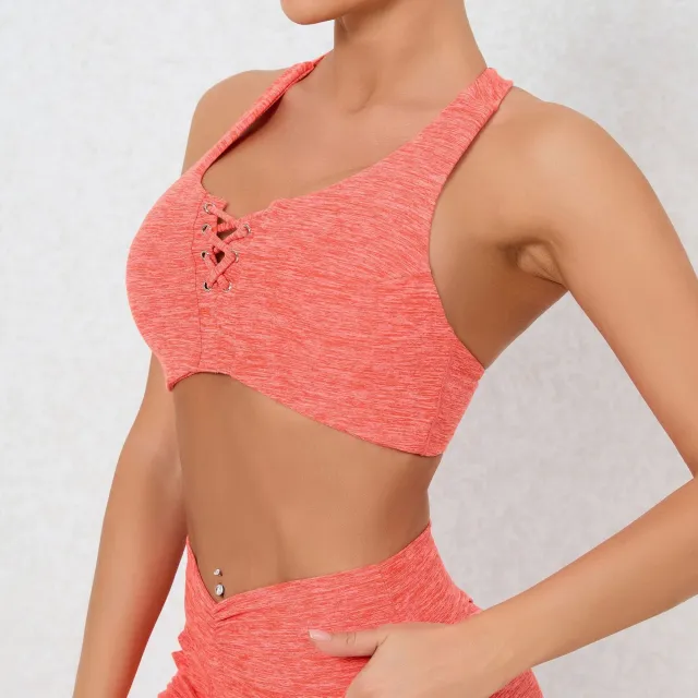 Nude Feel Sports Underwear Shockproof Push up Strap Yoga Bra Orange - Shop at LoveMi
