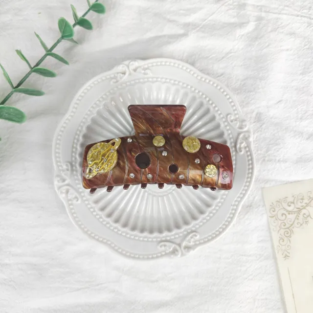 Oversized Star Moon Starry Sky Barrettes B3 Starry Brown - Shop at LoveMi