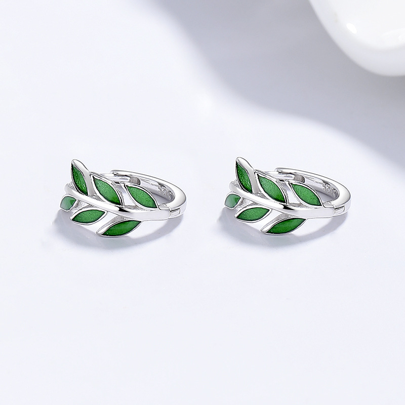 Resin Leaf Earrings For Women, Made With 925 Silver