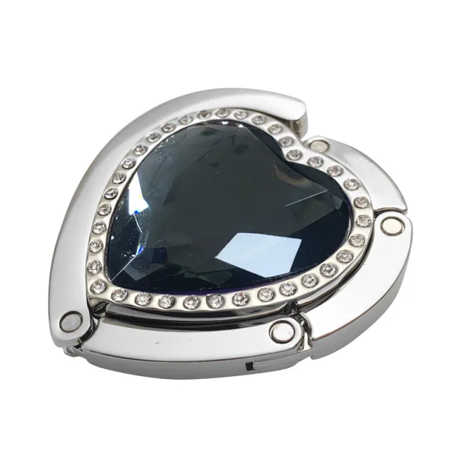 Creative Fashion Heart shaped Single Row Diamond Table Hook Gray - Shop at LoveMi