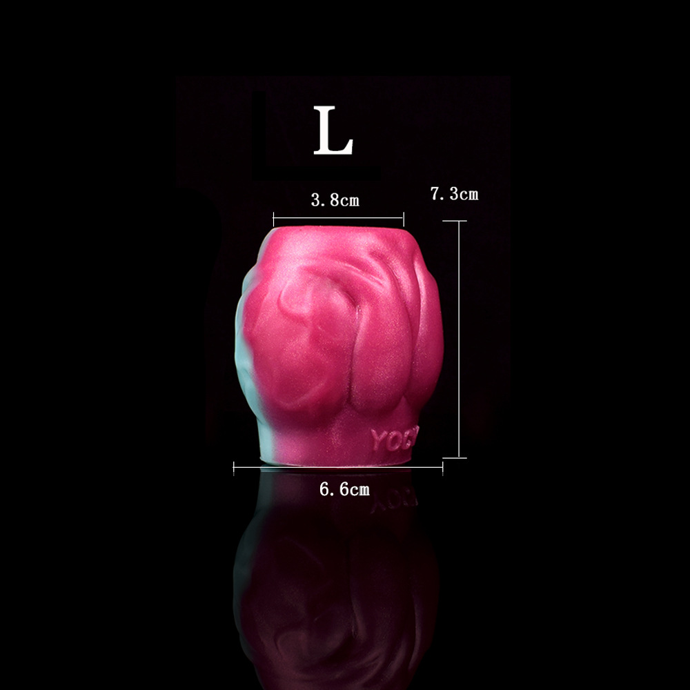 Animal German Shepherd Dog Knot Hollow Suit Male Wearable Silicone Scrotum Ring Toy 6