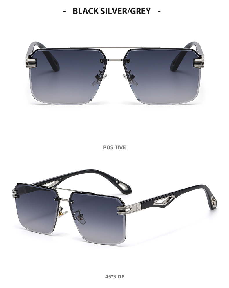 Title 10, Frameless Cut-Edge Double-Bridge Sunglasses