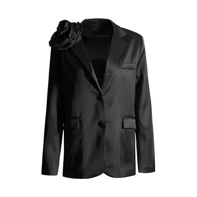 Suit Niche Design Stitching Three dimensional Decoration Casual Women's Black - Shop at LoveMi