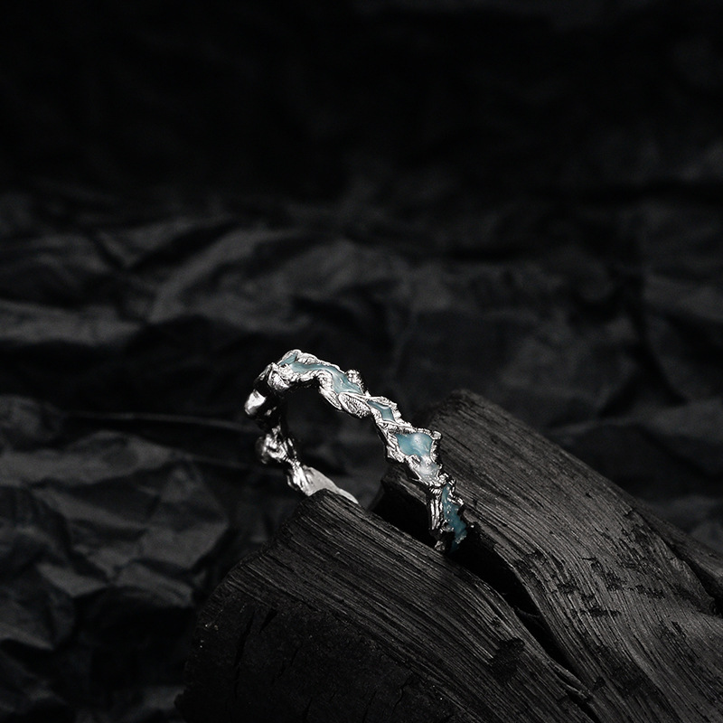 Frosted Texture Epoxy Ring Sterling Silver