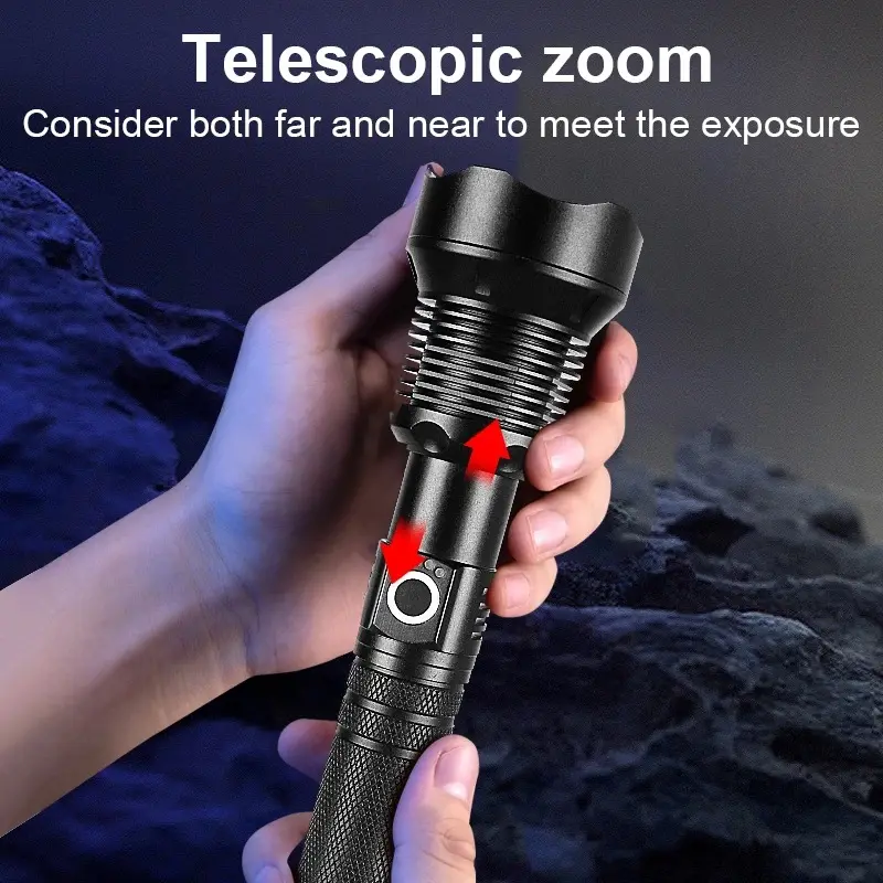 Aluminum Alloy Telescopic Zoom Usb Charging Xhp70