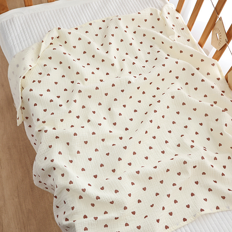 Solid-color Double-layer Pure Cotton Gauze Swaddle Blanket For Babies