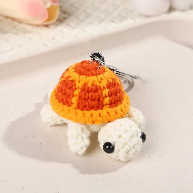 Cute Turtle Keychain Mini Little Turtle Wool Crocheted Doll Creative Little Doll Lovely Key Buckle Yellow - Shop at LoveMi