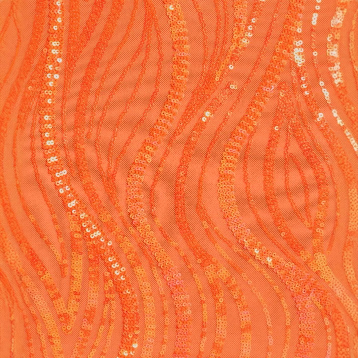 Fashionable And Sexy Sequin-strapped Orange Bodycon Mini Skirt For Women