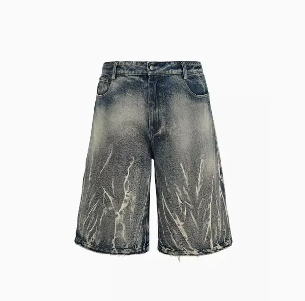 High Waist Denim Middle Pants Retro Blue - Shop at LoveMi
