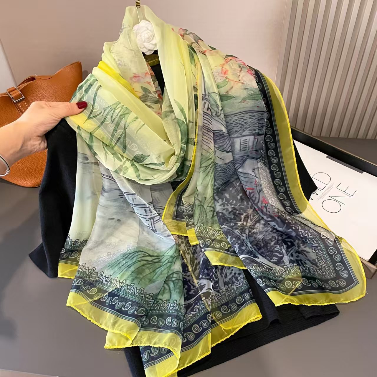 Printed Sun-protective Silk Scarf For Women