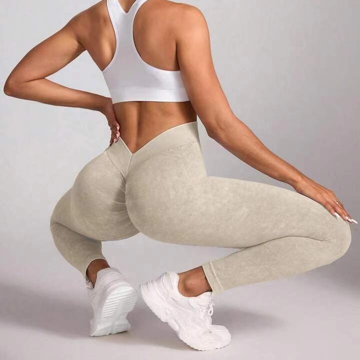 Threaded Yoga Pants With A High Waist For Lifting The Hips Perfect For Outdoor Activities