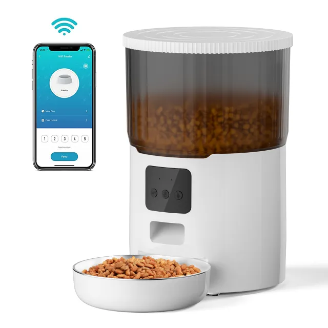 Cat Smart Dog Automatic Pet Feeder White Transparent Wifi - Shop at LoveMi