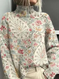 Women's Abstract Printing Casual Cardigan Sweater - Style 40-5Xl - View 1
