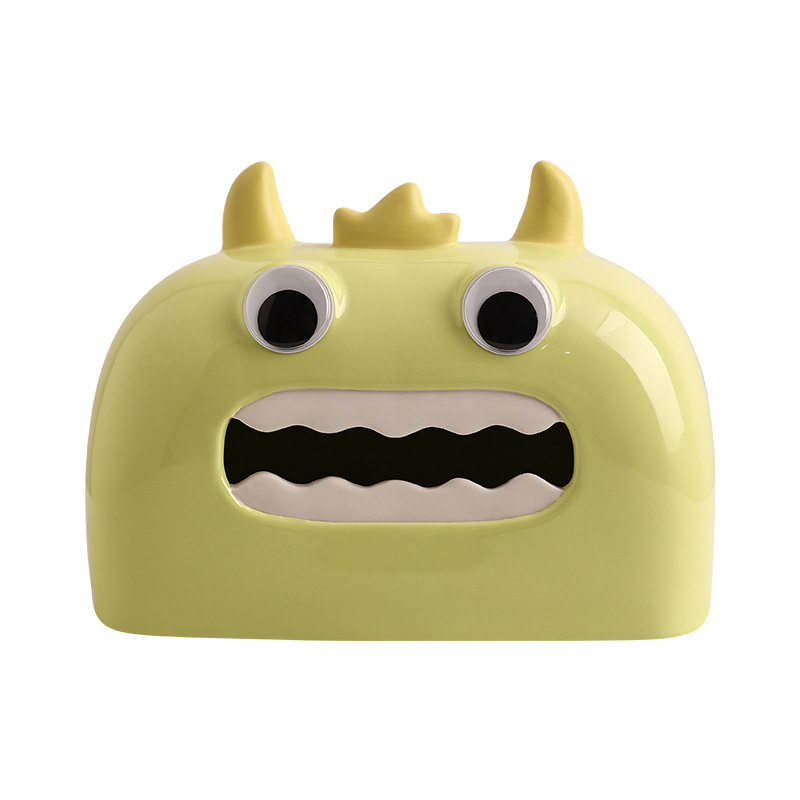 Monster ceramic tissue box table decorative ornaments (egg