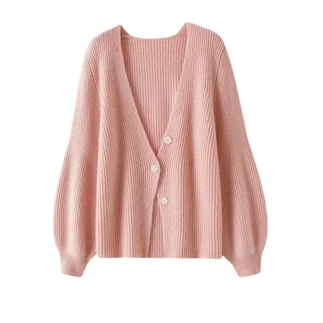 Women's Autumn And Winter New Solid Color Loose Long Sleeves Top Pink - Shop at LoveMi