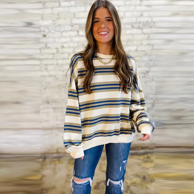 Pullover Sweatshirt Printed Long sleeved Top Women White - Shop at LoveMi