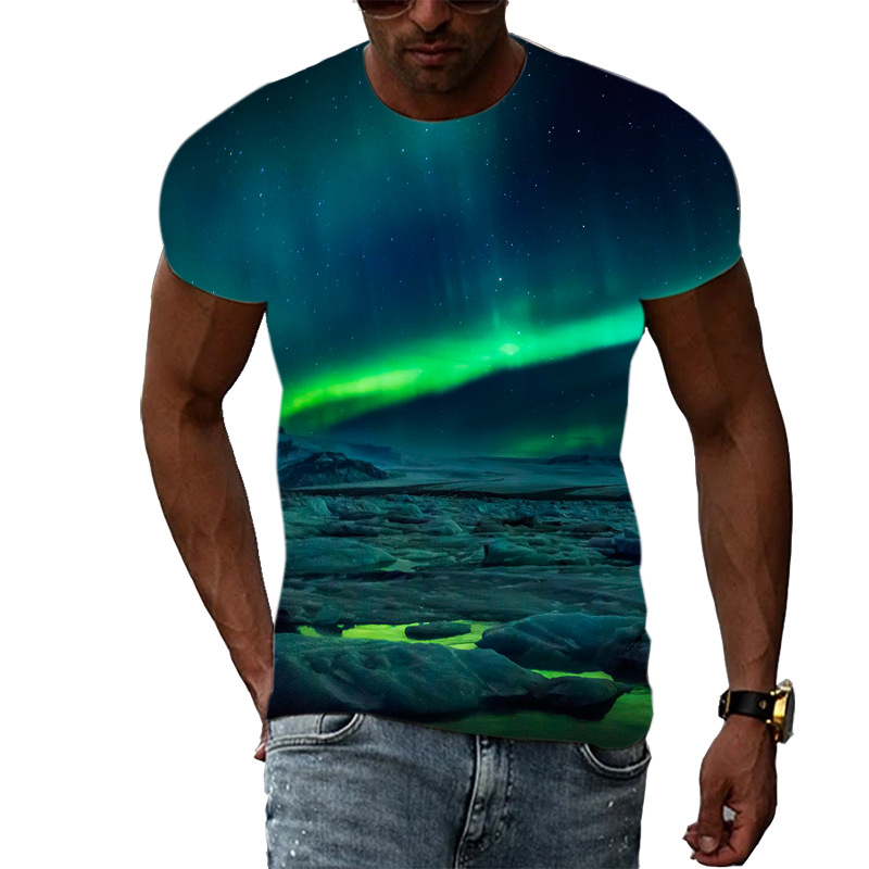 Title 12, Camiseta 3D masculina Trend Print Aurora com es...