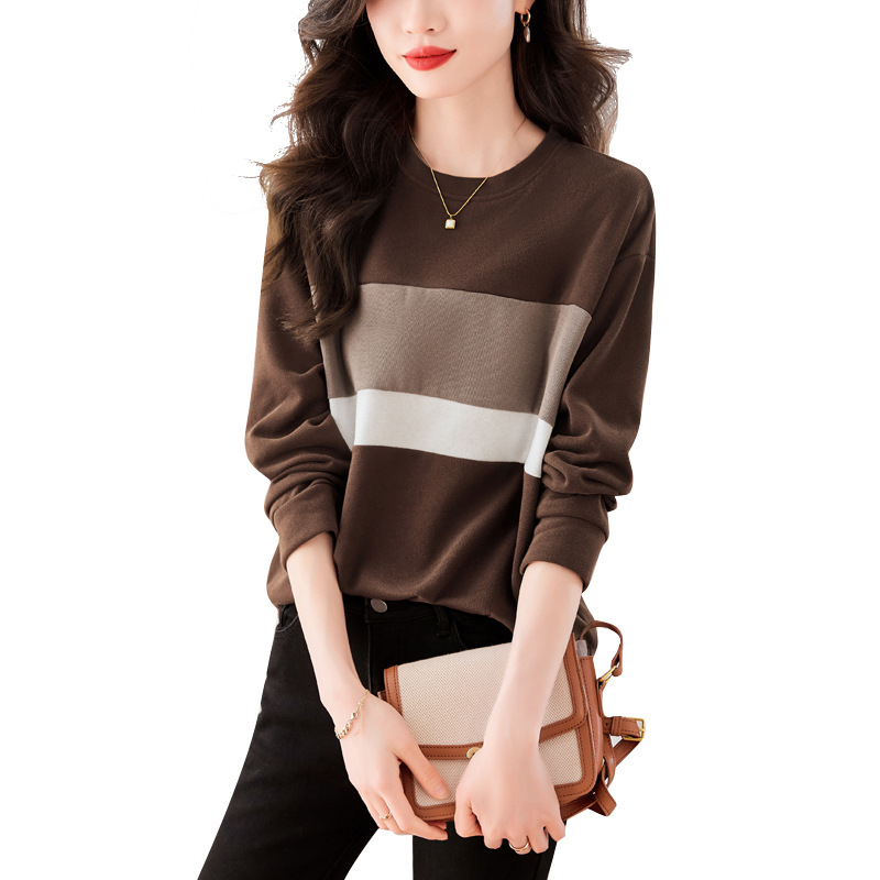 Fashionable All-matching Simple Daily Casual Sweatshirt Women