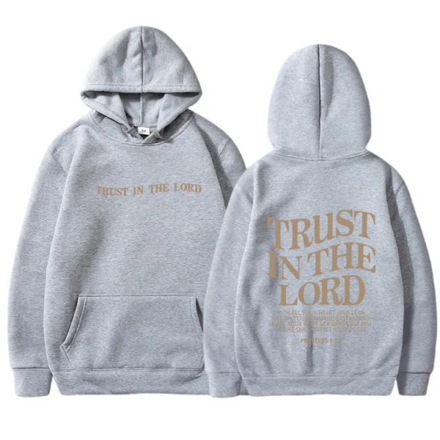 Letter Printed Hoodie Sports Long Sleeve Hoodie Light Gray - Shop at LoveMi