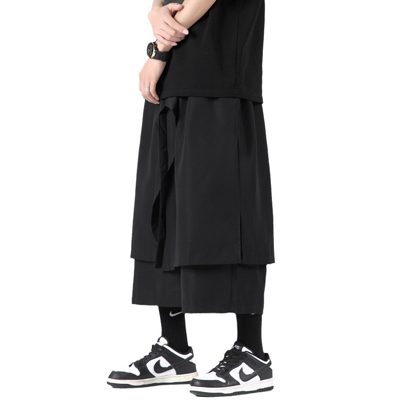 Dark Fake Two-piece Design Large Size Culottes
