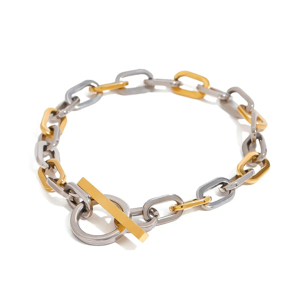 Stainless Steel Color-block Bracelet High-end And Niche-style Chain