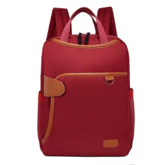 Backpack Women's New Oxford Cloth Travel Bag Casual Large Capacity - Burgundy - View 1