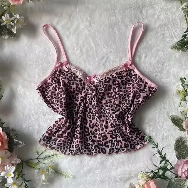 Sexy Leopard print Slim fit Sling Women's Top Leopard Print 2 - Shop at LoveMi
