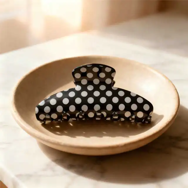 Affordable Luxury Style Polka Dot Grip Updo Hair Accessories Black - Shop at LoveMi