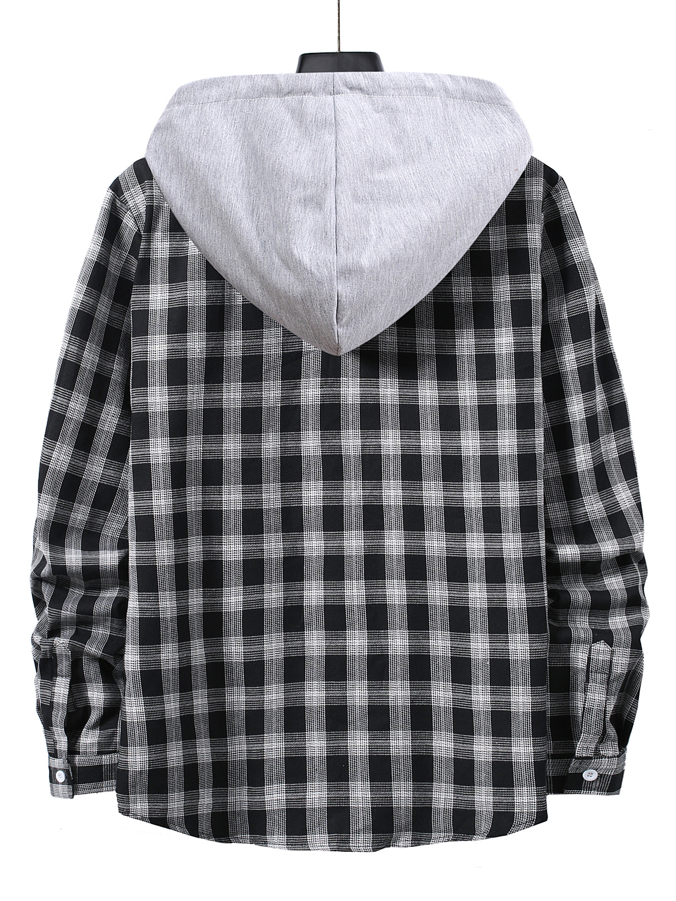 Title 7, New Mens Hooded Plaid Long Sleeve Shirt. Comfo...