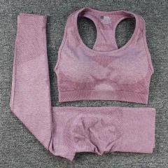 Peach Hip Trousers I-shaped Bra Vest Sports Suit Female Fitness Yoga Wear - Purplish Red - View 1