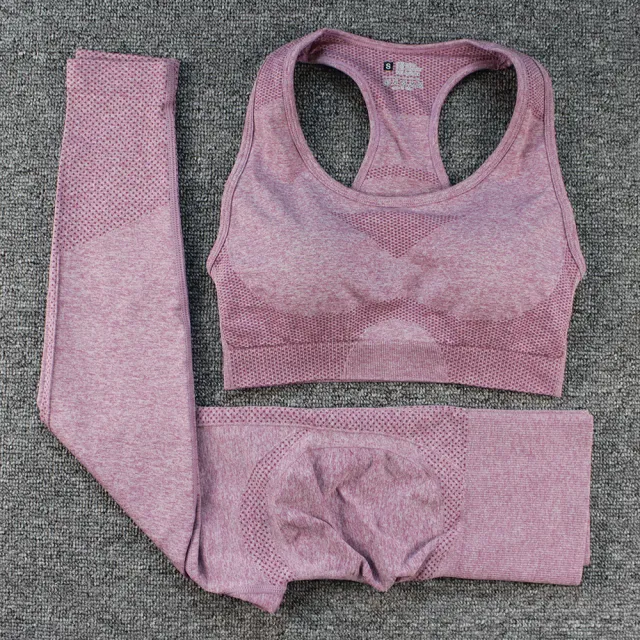 Peach Hip Trousers I shaped Bra Vest Sports Suit Female Fitness Yoga Wear Purplish Red - Shop at LoveMi