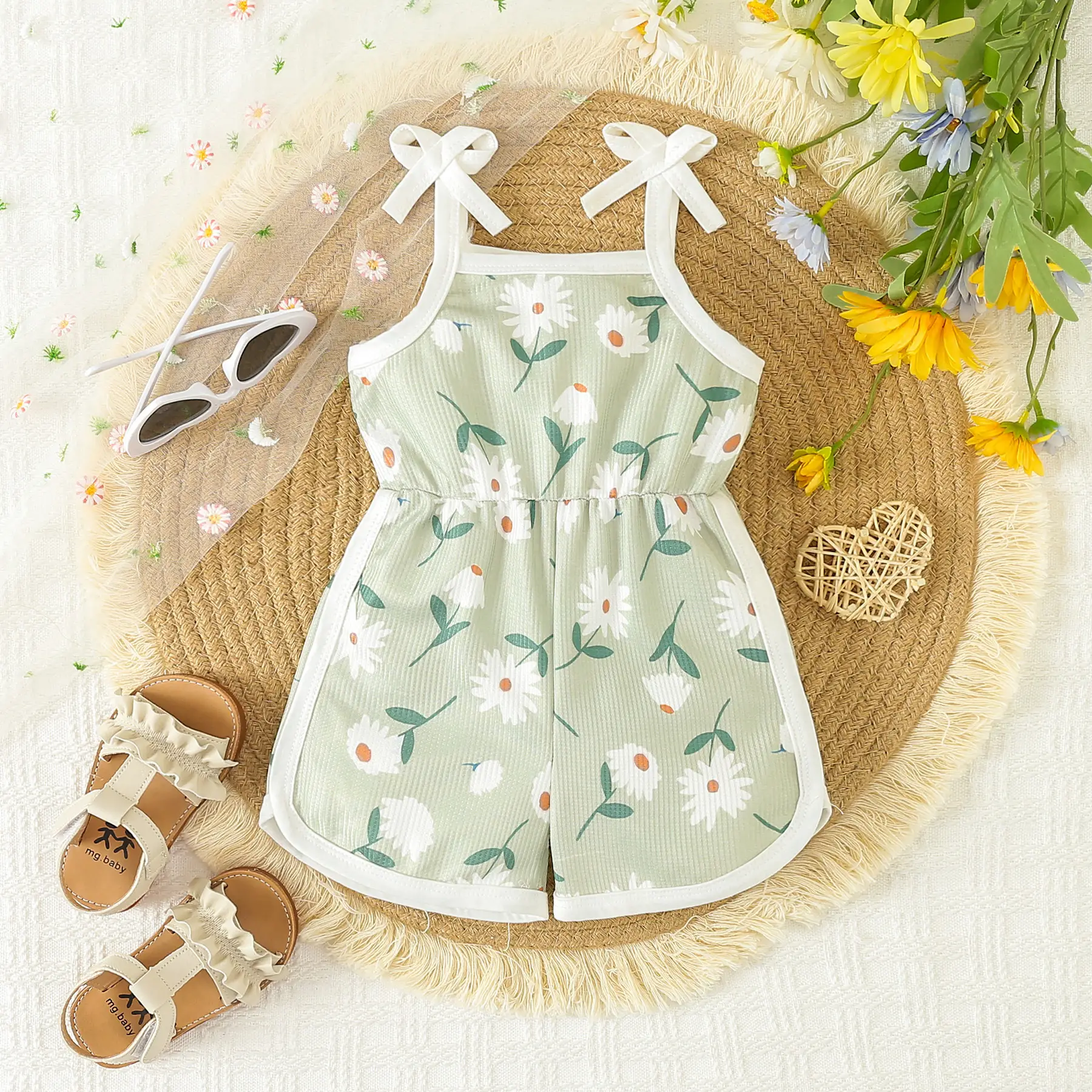 Summer New Girls' Jumpsuit Printed Sling