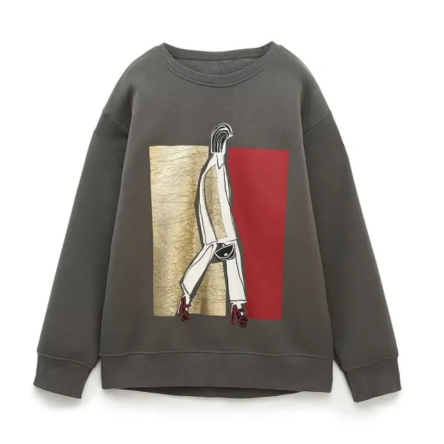 Autumn And Winter New Casual 3D Digital Printing Long Sleeve Women's Sweater Afo3321 Style M - Shop at LoveMi