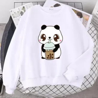 Plus Size Sweater Round Neck Printed Letters Loose Comfortable Top White - Shop at LoveMi