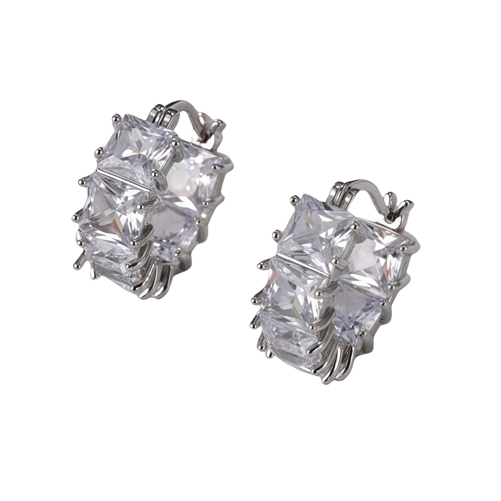 Crystal All-Match Ear Clips Copper-Set Zircon Earrings For Women