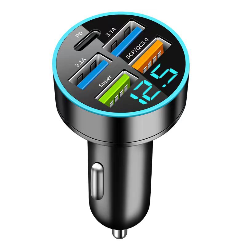 Qc30 Car Charger 66W Super Fast Charge Digital Display Car Charger