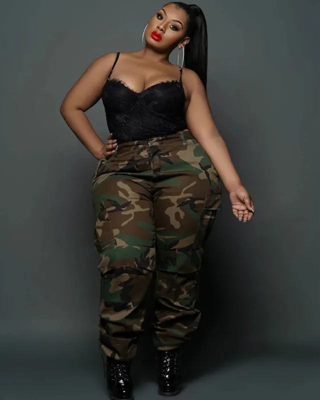Street Leisure Sports Fans Color Printing Plus Size Pants Camouflage - Shop at LoveMi