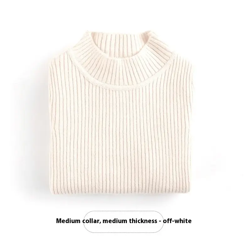 Autumn And Winter New Children's Clothing Half Turtleneck Thickened Pullover Plush Line Bottoming Wool Sweater