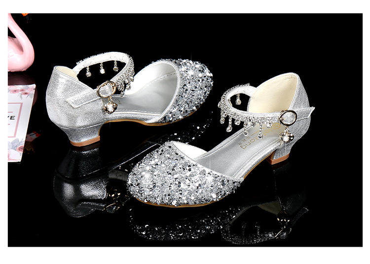 Title 1, Leather high-heeled shoes for little girls pia...