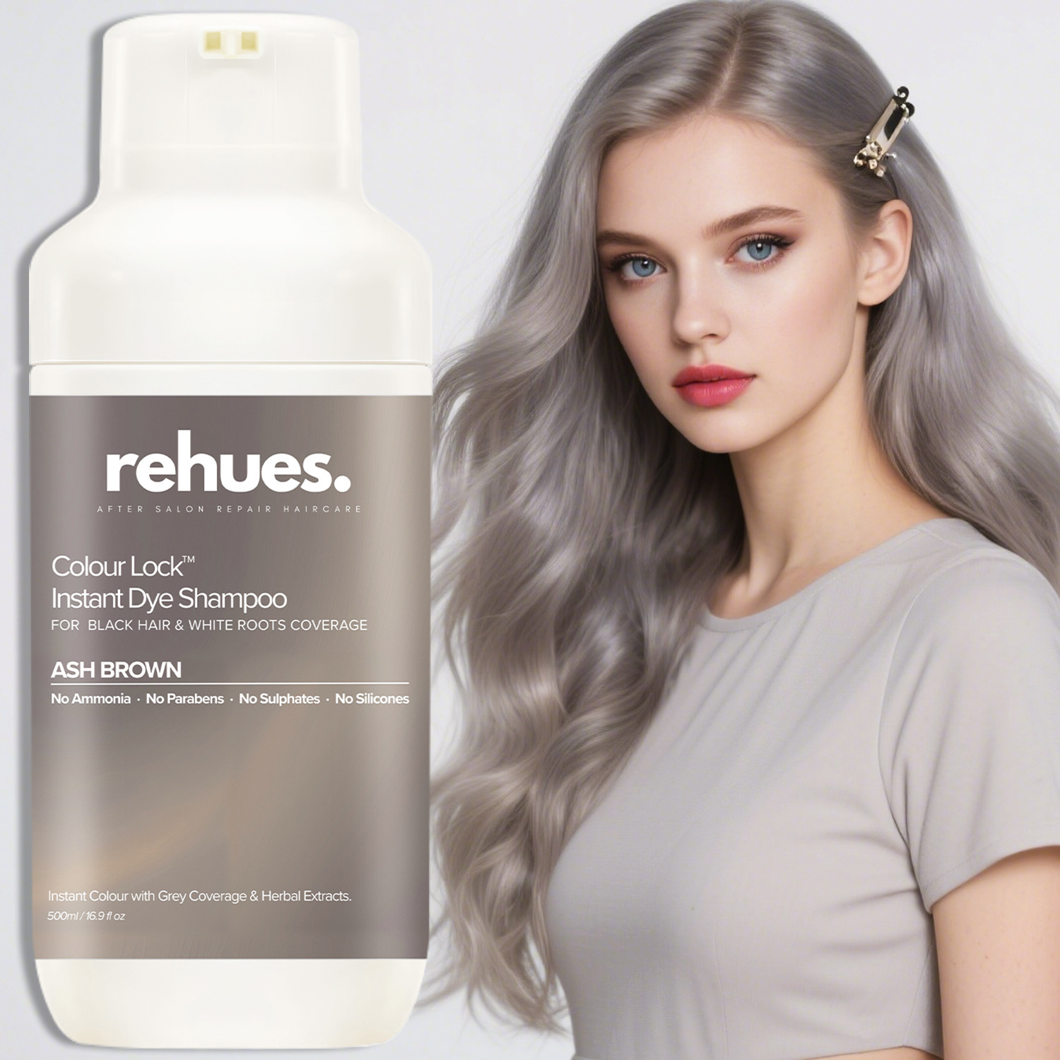 Shampoo In Gray-brown Red And Bluemulti-color Plant-based Hair Dye Cream