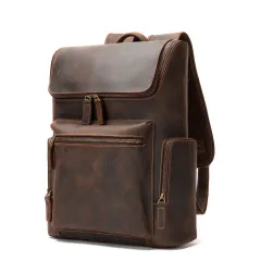 Vintage Backpack Men's Outdoor Leisure Travel - Brown - View 1