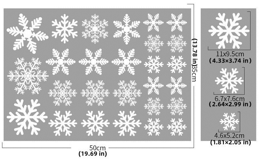 Static Sticker 27 Snowflakes