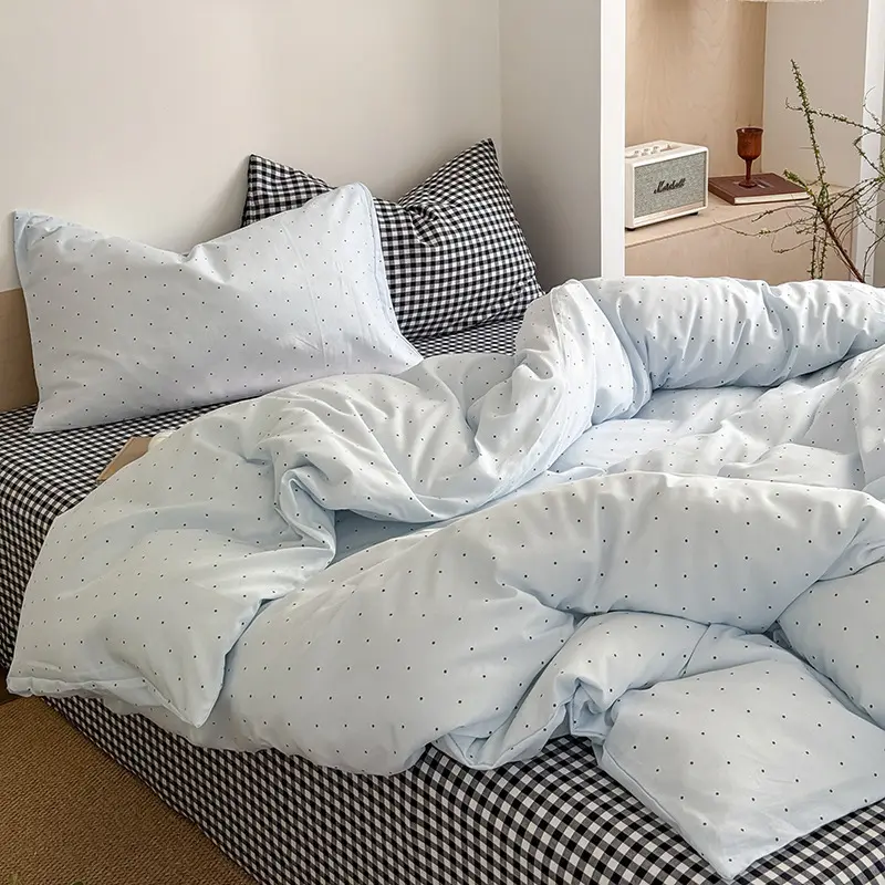 Washed Cotton Contrast Color Bed Floating Iceland