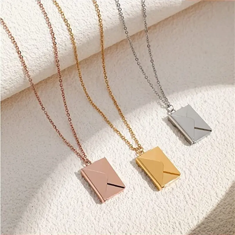 Titanium Steel Envelope-Shape Necklace