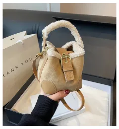 Crossbody Bags Women Shoulder Bag Casual Retro Plush Bag Versatile Plush Designer Bags Purse And Handbags Female Bags - Khaki - View 1